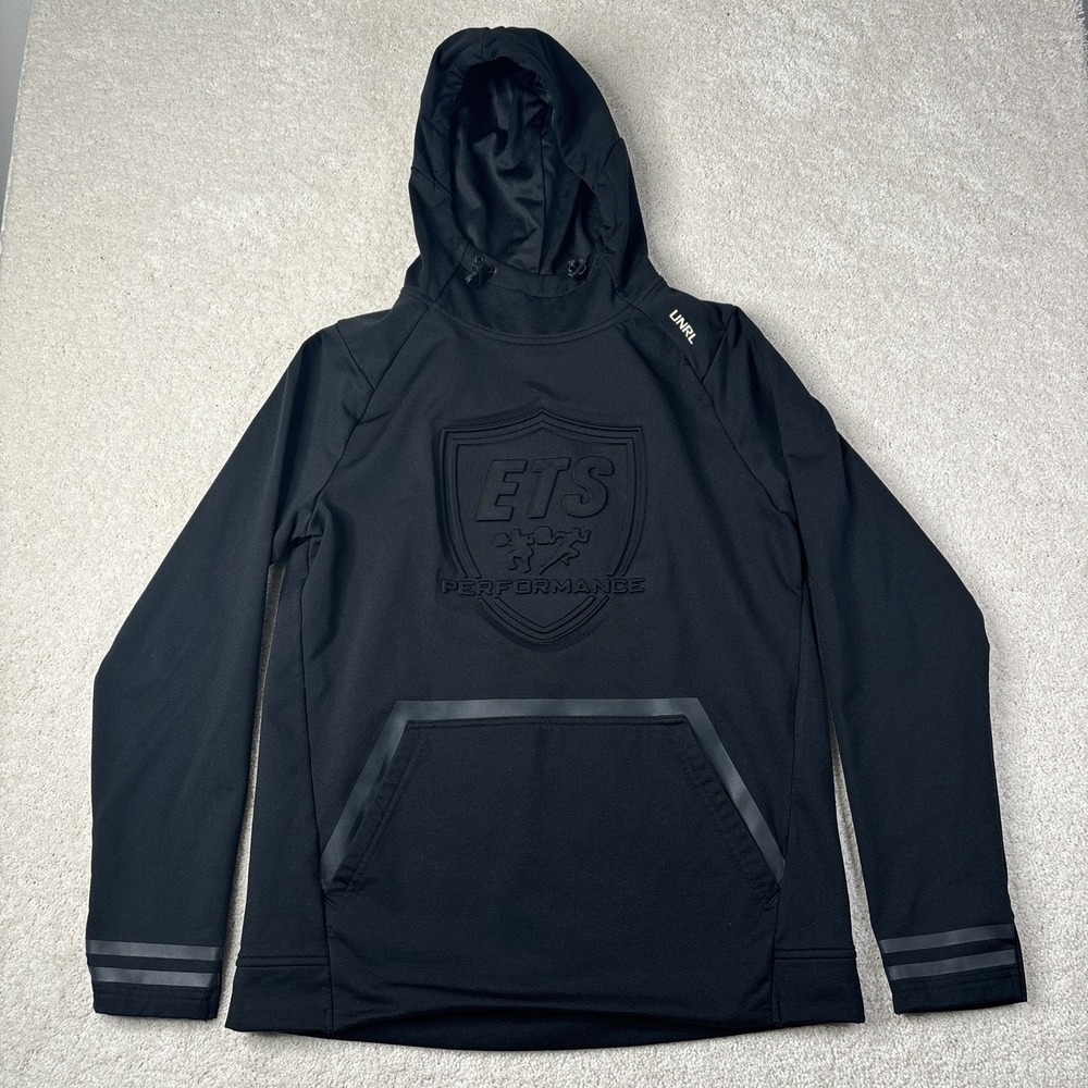 UNRL Crossover II Hoodie Men's Small Black Performance Stretch Pullover Embossed
